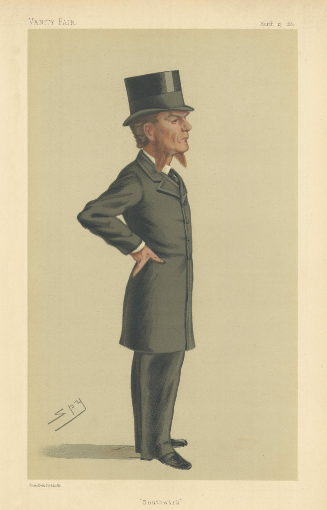 VANITY FAIR SPY CARTOON Edward G Clarke 'Southwark' Law 1880 old antique print